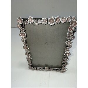 Vintage Gorgeous Metal Photo frame Beautiful Pink Flowers Heavy 6×4